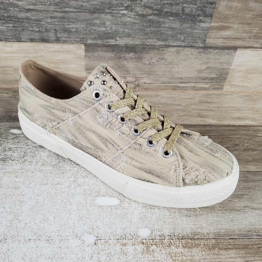 Blowfish Malibu Walk On Womens Shoes Sz 11 M Tan Denim Oxford Lace Up Sneakers